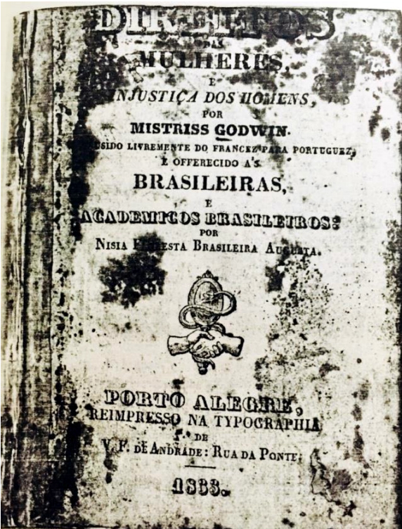 Folha de rosto de Direitos das Mulheres e Injustiça dos Homens, 1832